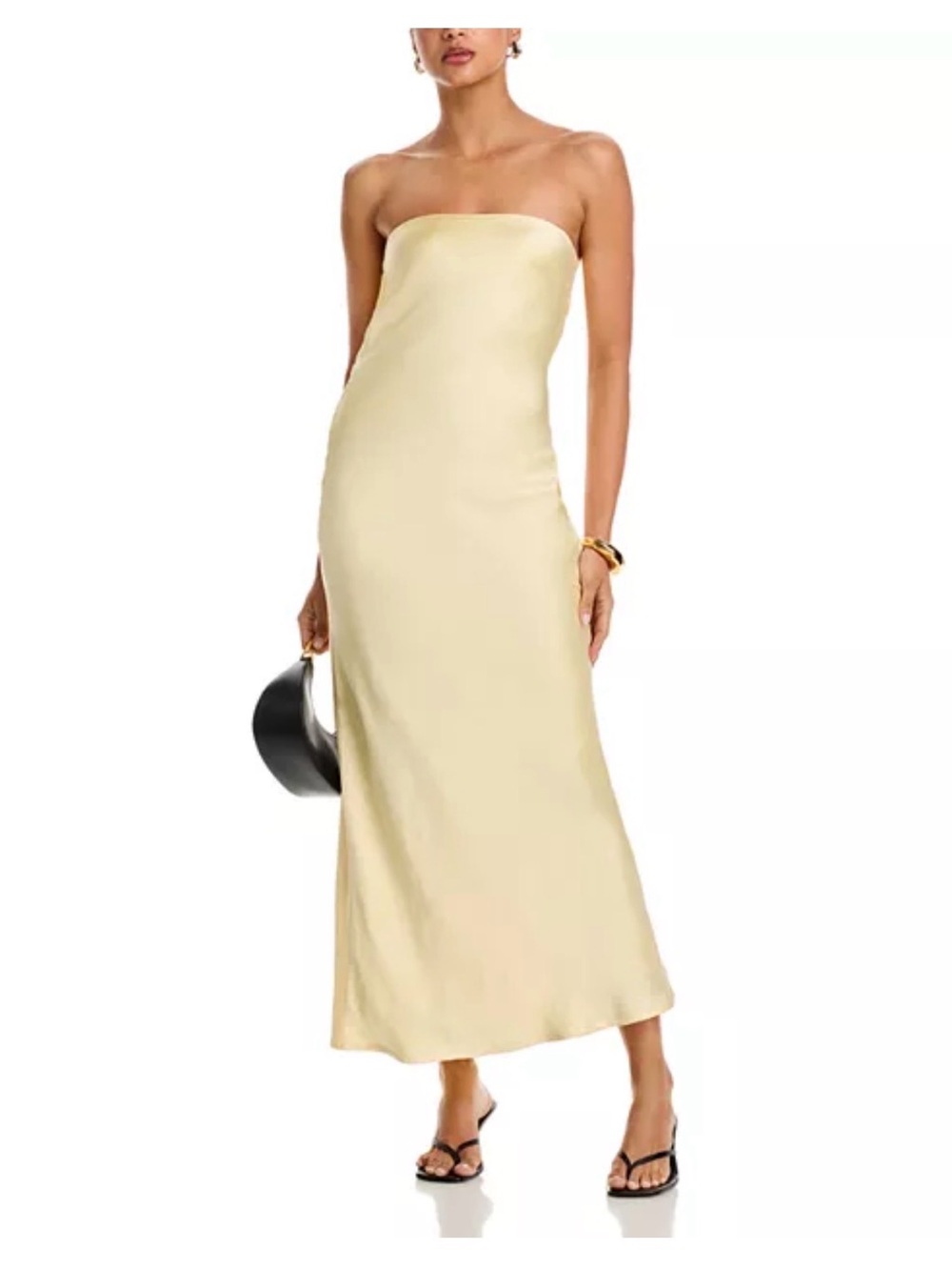 Strapless Butter Yellow Slip Dress